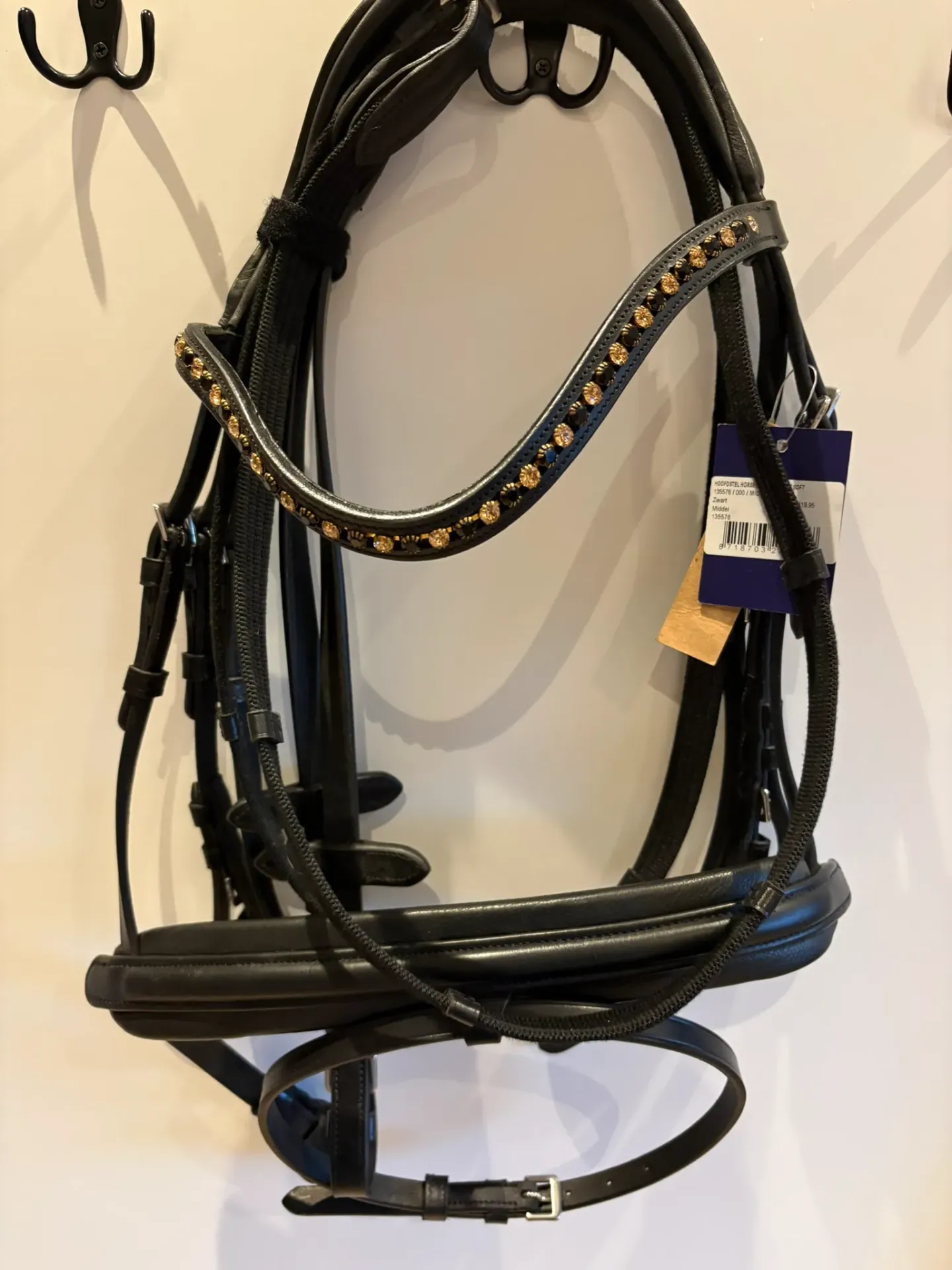 [K012A035] Hoofdstel Horsegear zwart met strass