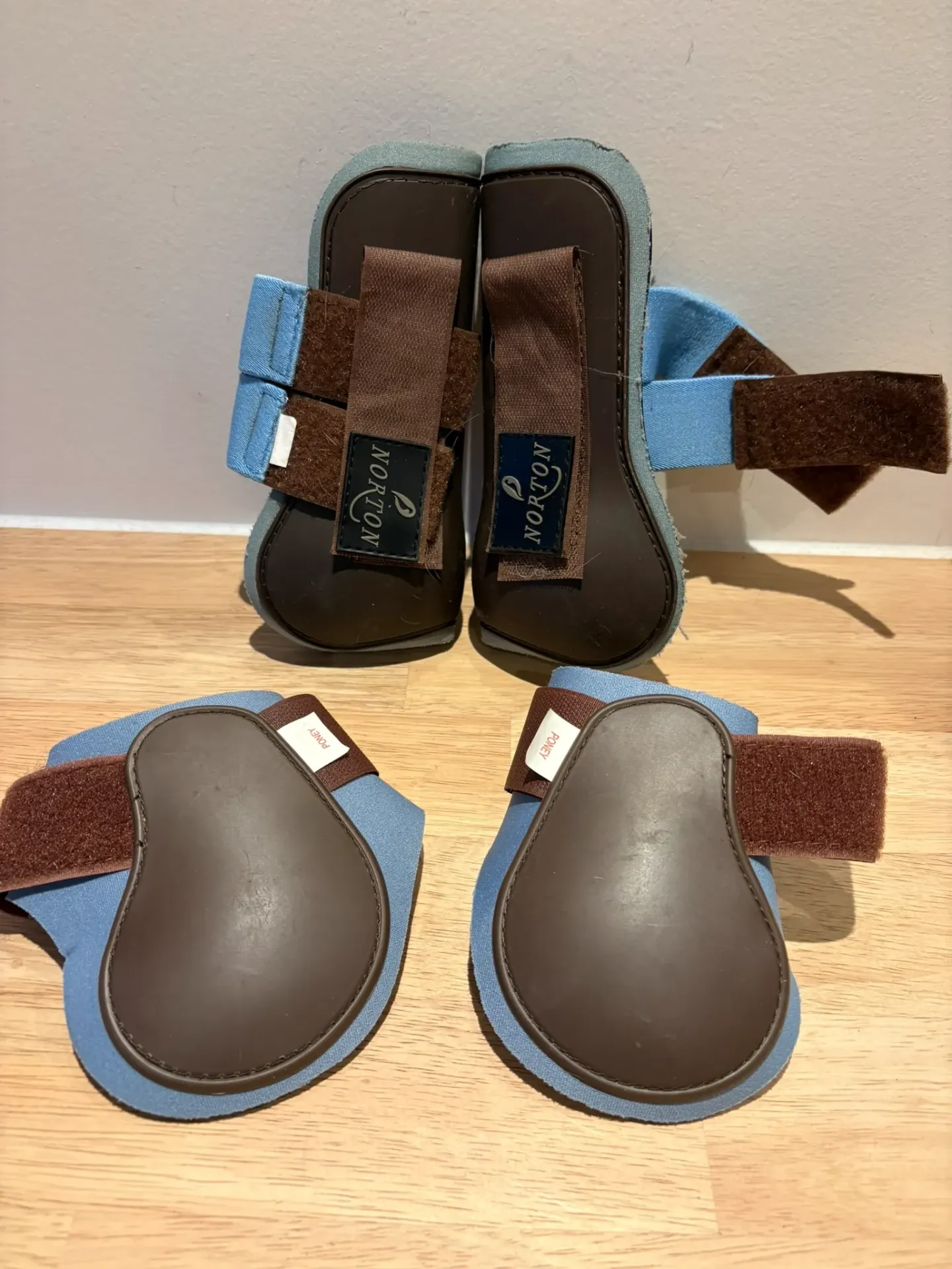 Beenbescherming set Blauw/bruin