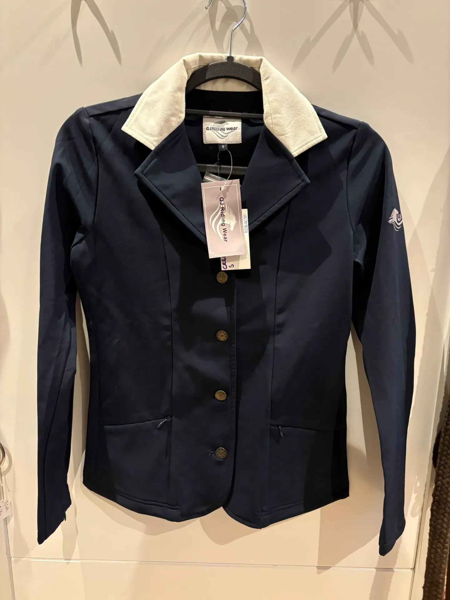 Wedstrijdjas QJRW donkerblauw/wit maat S