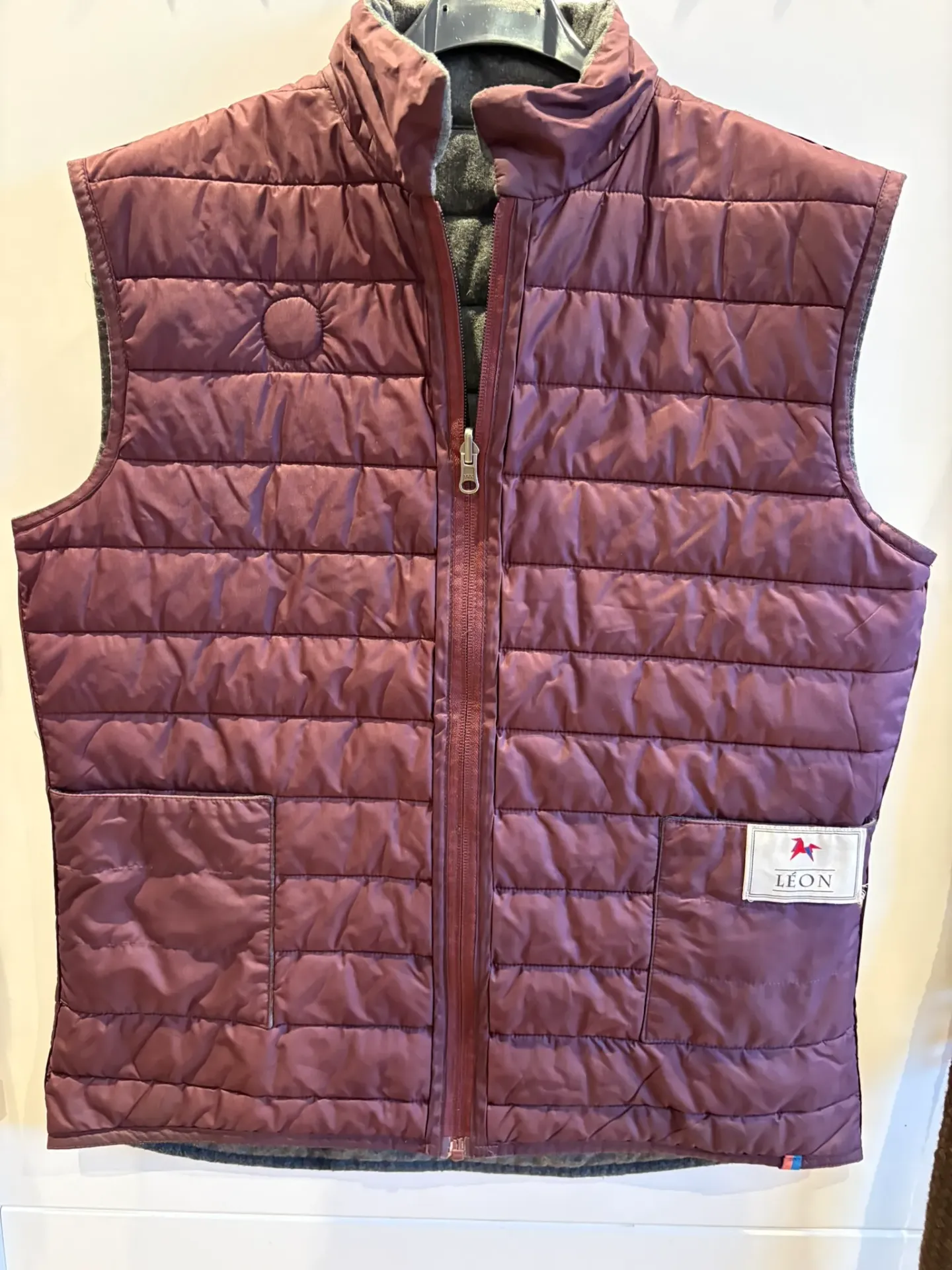 Bodywarmer Léon grijs/bordeaux