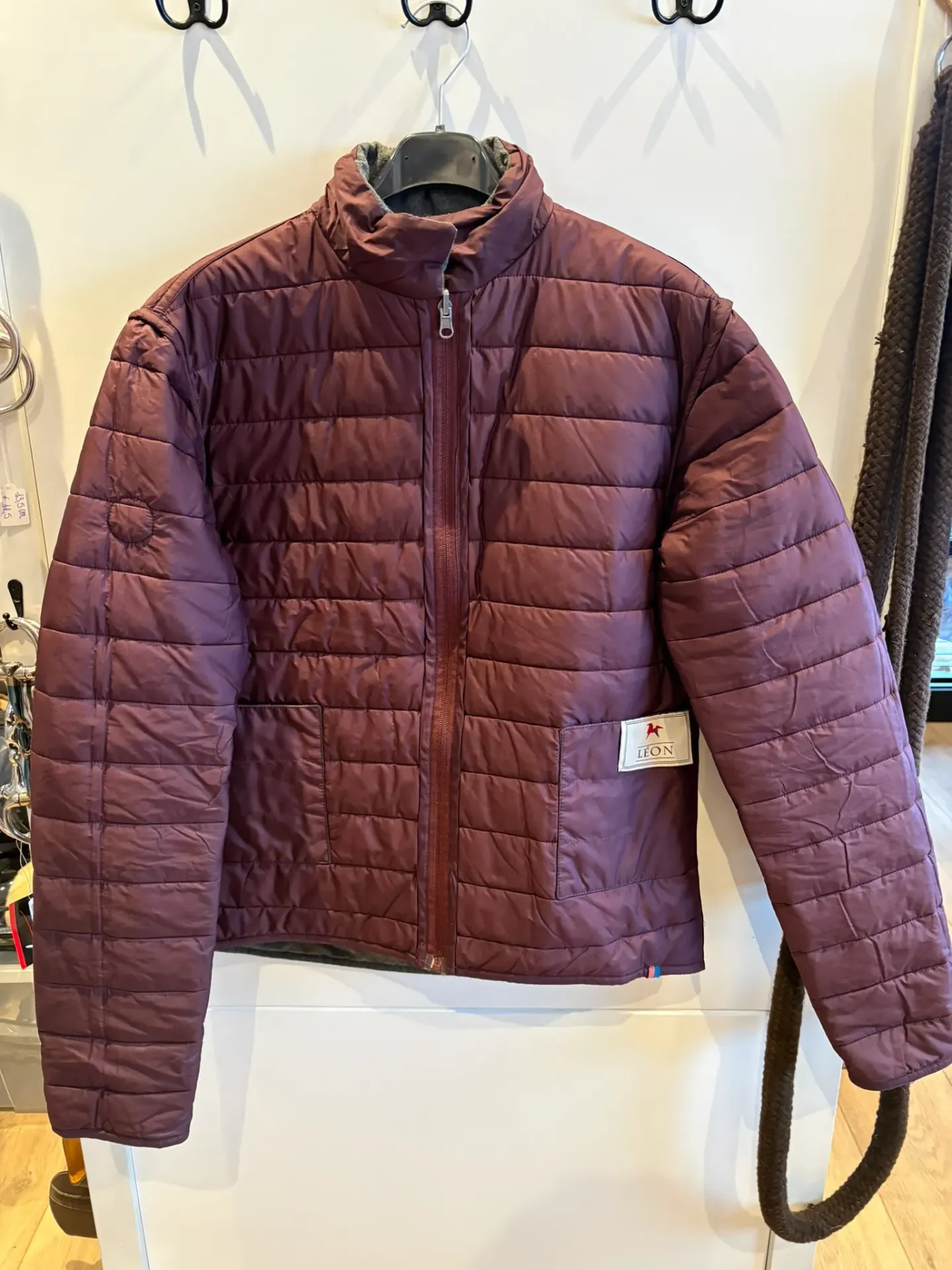 Jas Léon grijs/bordeaux