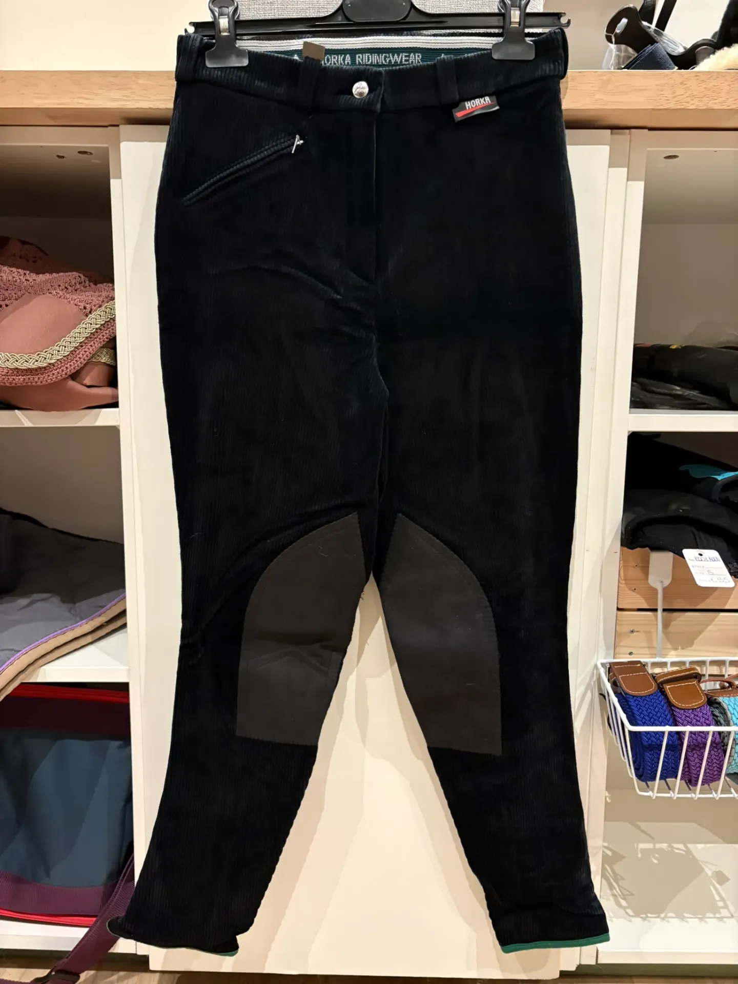 Rijbroek Horka velours donkerblauw maat 44